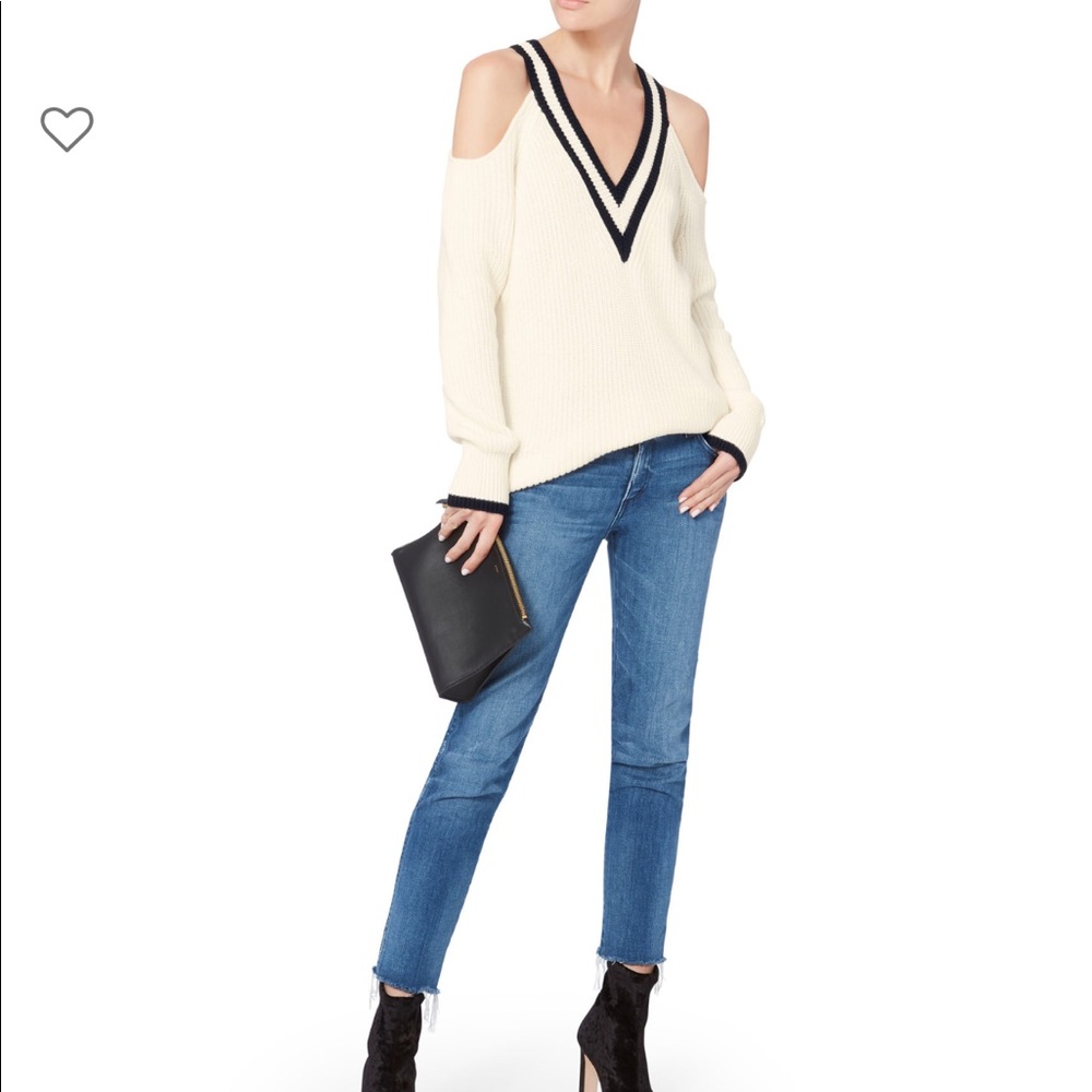 Intermix drea varsity cold shoulder sweater